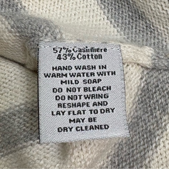 CLAUDIA NICHOLE Preppy Minimalist Striped Cashmere Cotton Crewneck Sweater XS - Picture 11 of 16